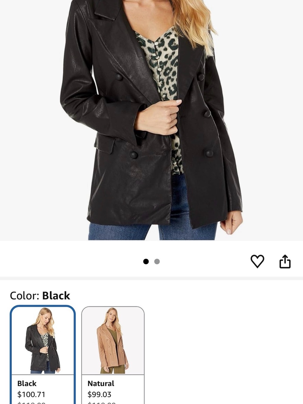 Blank NYC Black Double-Breasted Leather Blazer - Picture 9 of 9